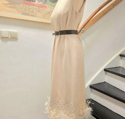 Vintage 1960's / 1970's Aima feathered Dress - Yatva
