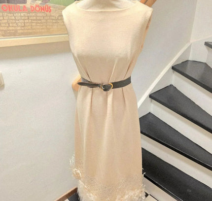 Vintage 1960's / 1970's Aima feathered Dress - Yatva