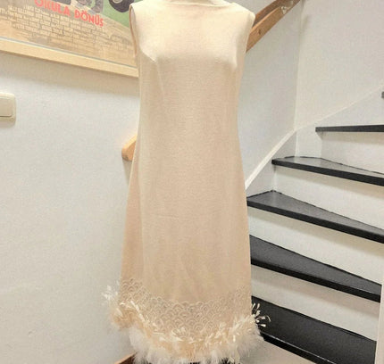 Vintage 1960's / 1970's Aima feathered Dress - Yatva