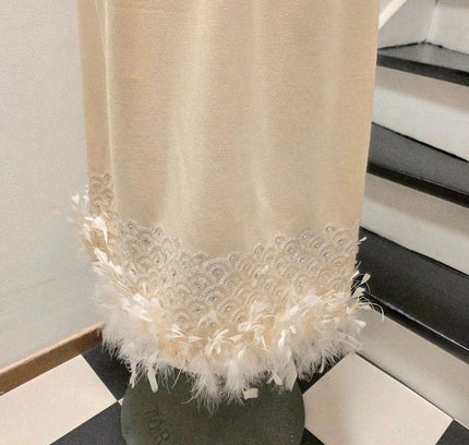 Vintage 1960's / 1970's Aima feathered Dress - Yatva