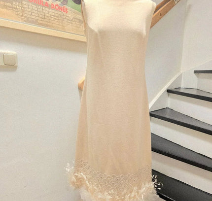 Vintage 1960's / 1970's Aima feathered Dress - Yatva