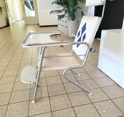 Vintage 1960s Convertible Chrome High Chair & Play Table Set - Yatva