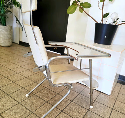 Vintage 1960s Convertible Chrome High Chair & Play Table Set - Yatva