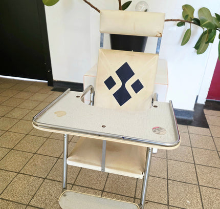 Vintage 1960s Convertible Chrome High Chair & Play Table Set - Yatva