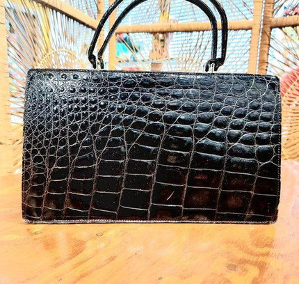 Vintage 1960s Genuine Alligator Handbag - Yatva