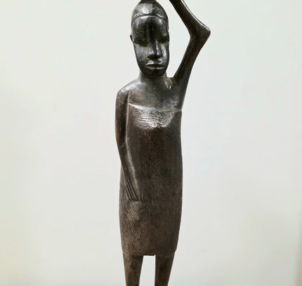 Vintage 1960s Hand-carved African Ebony Wood Sculpture - Yatva