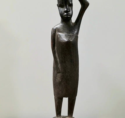Vintage 1960s Hand-carved African Ebony Wood Sculpture - Yatva
