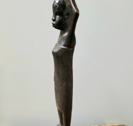 Vintage 1960s Hand-carved African Ebony Wood Sculpture - Yatva