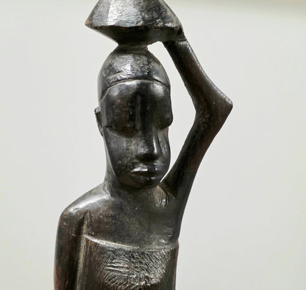 Vintage 1960s Hand-carved African Ebony Wood Sculpture - Yatva