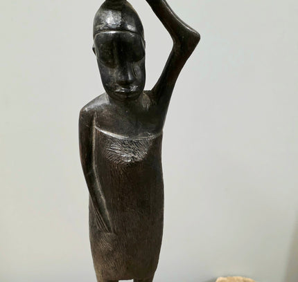 Vintage 1960s Hand-carved African Ebony Wood Sculpture - Yatva