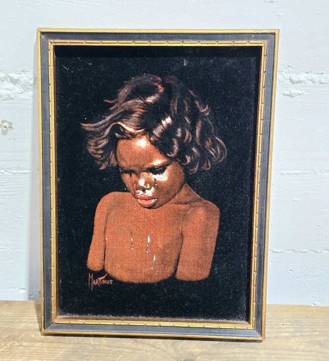 Vintage 1960s Painting Aboriginal Child Painting. Artist Martinus - Yatva