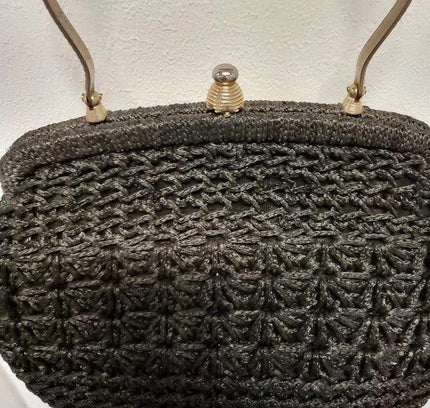 Vintage 1960's Sisal Crochet Handbag - Yatva