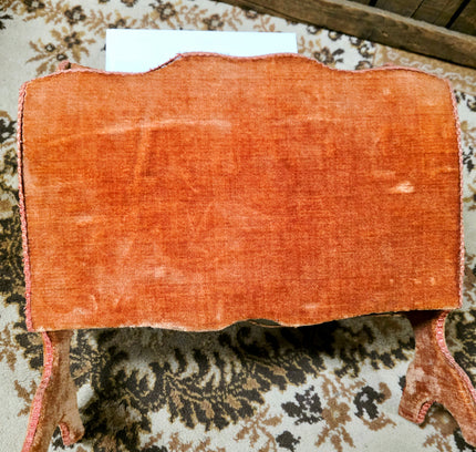 Vintage 1960s Terracotta Velvet Magazine Rack – Mid-Century Hollywood Regency Fabric Covered Newspaper Basket - Yatva