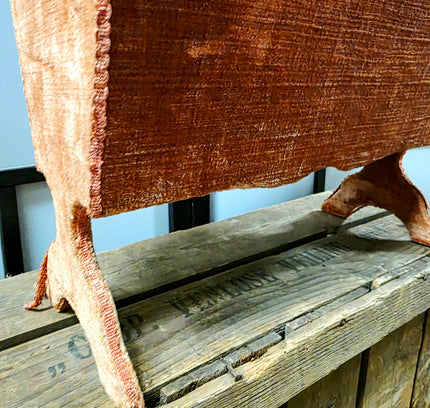 Vintage 1960s Terracotta Velvet Magazine Rack – Mid-Century Hollywood Regency Fabric Covered Newspaper Basket - Yatva