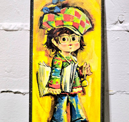 Vintage 1970 Signed Jolylle Big Eyed Children Art Wall Decor - Yatva