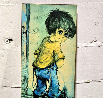 Vintage 1970s Big Eyed Boy - Yatva