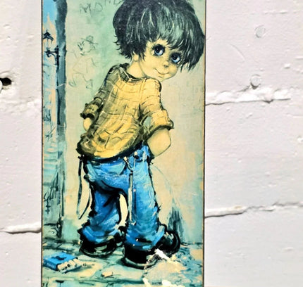 Vintage 1970s Big Eyed Boy - Yatva