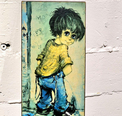 Vintage 1970s Big Eyed Boy - Yatva