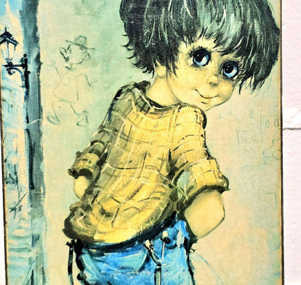Vintage 1970s Big Eyed Boy - Yatva