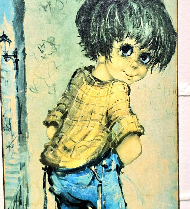 Vintage 1970s Big Eyed Boy - Yatva