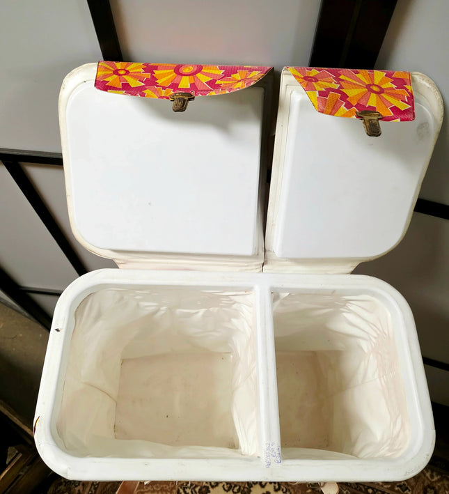 Vintage 1970s Cooling Bag - Retro Flower Print - Yatva