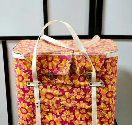Vintage 1970s Cooling Bag - Retro Flower Print - Yatva