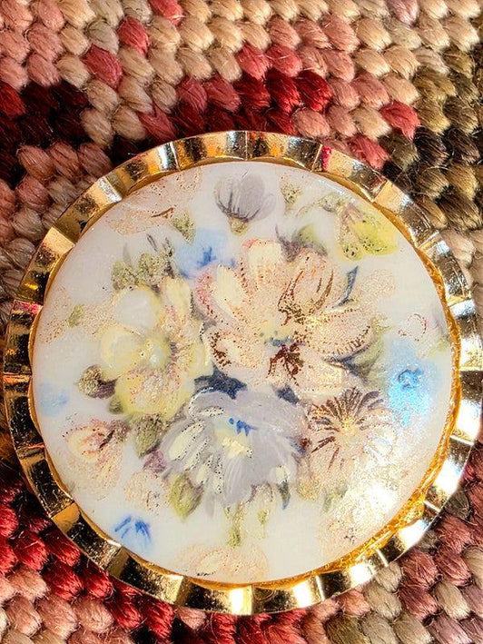 Vintage 1970s Floral Scarf Clip - Yatva