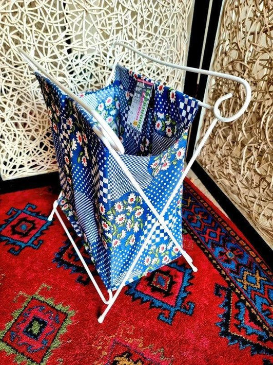 Vintage 1970s Foldable Laundry Basket - Yatva