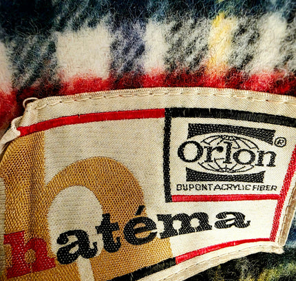 Vintage 1970s Hatéma Reversible Tartan Blanket / Throw - Yatva