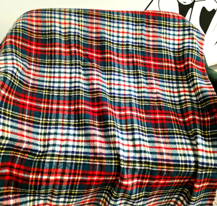 Vintage 1970s Hatéma Reversible Tartan Blanket / Throw - Yatva