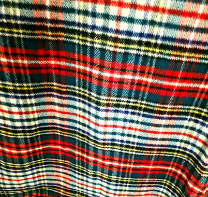 Vintage 1970s Hatéma Reversible Tartan Blanket / Throw - Yatva