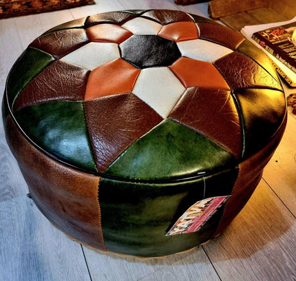Vintage 1970's Patchwork Pouf Poefen - Yatva