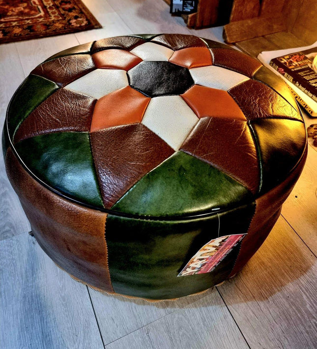 Vintage 1970's Patchwork Pouf Poefen - Yatva