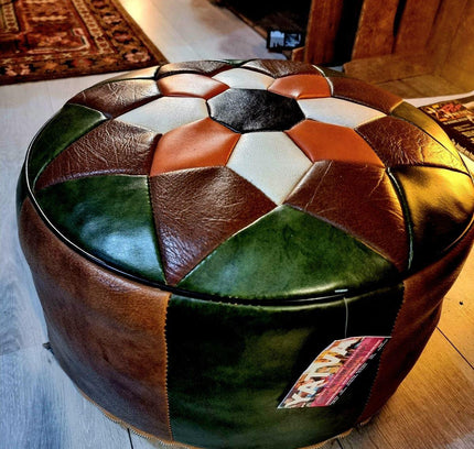 Vintage 1970's Patchwork Pouf Poefen - Yatva