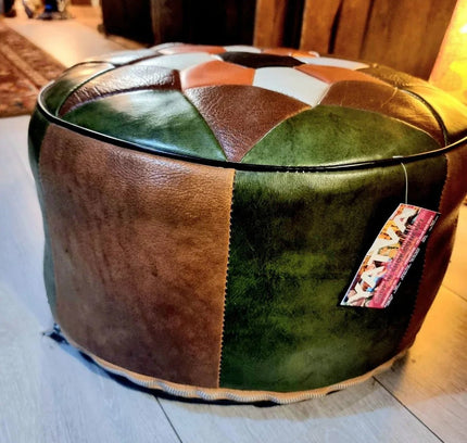 Vintage 1970's Patchwork Pouf Poefen - Yatva
