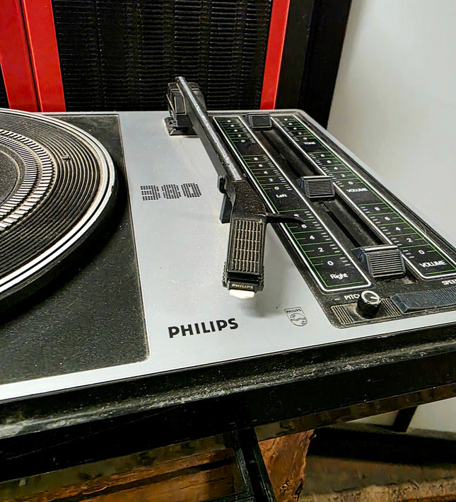 Vintage 1970s Philips 380 Portable Suitcase Turntable | Space Age Orange Pop Art Record Player | Sold As-Is For Parts / Rep - Yatva