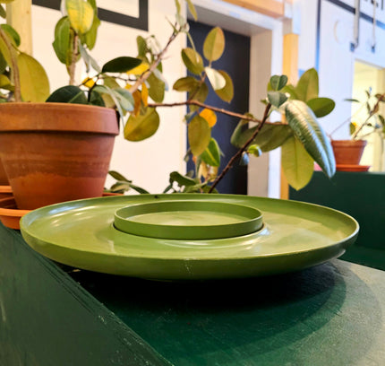 Vintage 1970s Rubbermaid Avocado Green Lazy Susan Base - Yatva