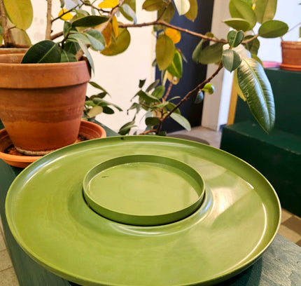 Vintage 1970s Rubbermaid Avocado Green Lazy Susan Base - Yatva