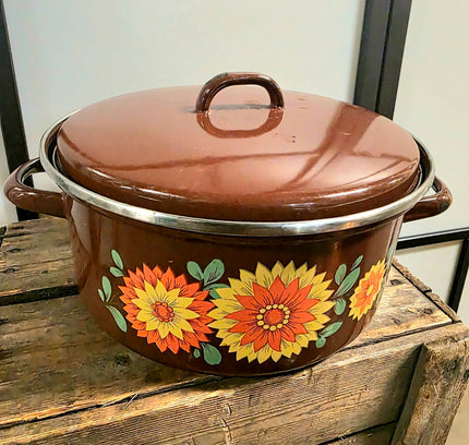 Vintage 1970s (Set of 3) Enamel Cooking Pots - Yatva