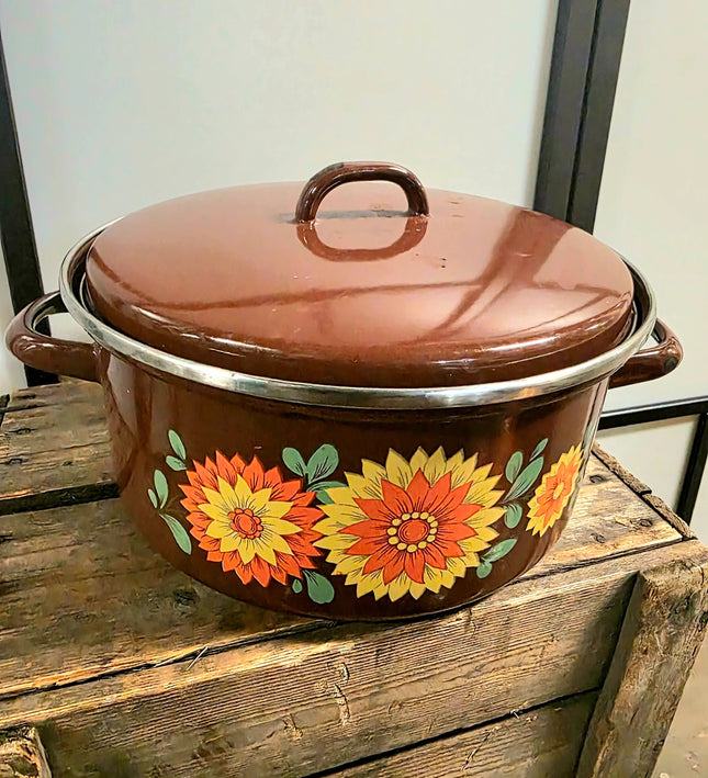 Vintage 1970s (Set of 3) Enamel Cooking Pots - Yatva