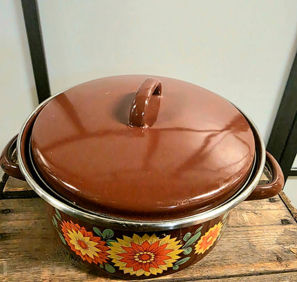 Vintage 1970s (Set of 3) Enamel Cooking Pots - Yatva