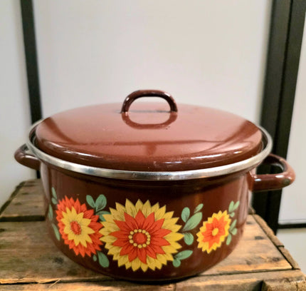 Vintage 1970s (Set of 3) Enamel Cooking Pots - Yatva