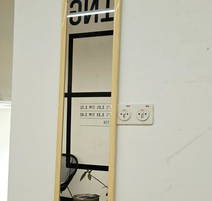 Vintage 1970s Space Age Full - Length Mirror – Cream Molded Frame - Yatva