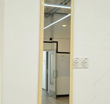 Vintage 1970s Space Age Full - Length Mirror – Cream Molded Frame - Yatva