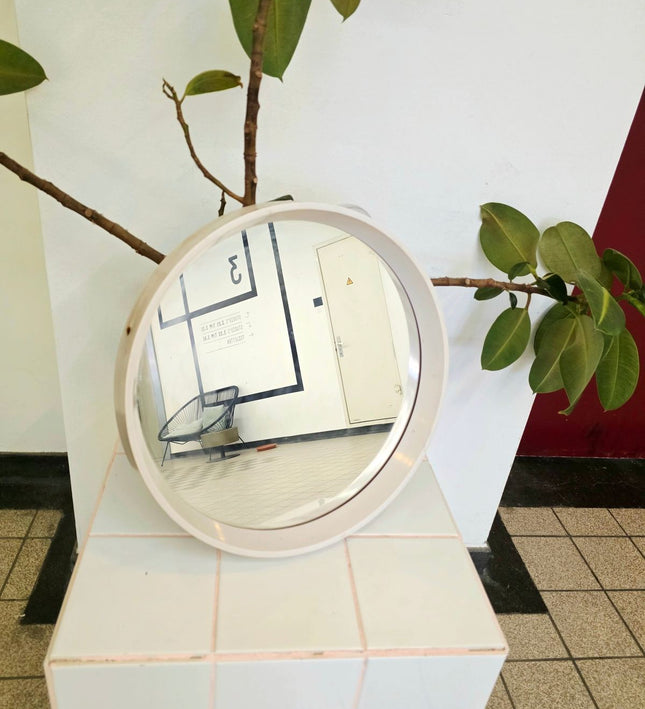 Vintage 1970s Space Age Round Mirror - Yatva
