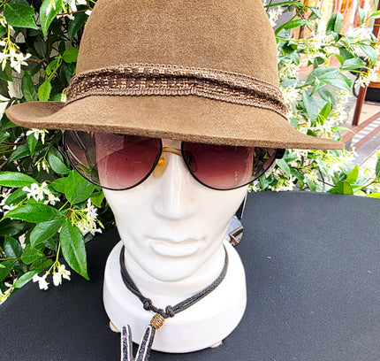 Vintage 1970s Súper Extra Brown Straw Fedora Hat with Braided Band - Yatva
