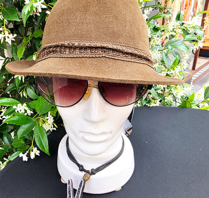 Vintage 1970s Súper Extra Brown Straw Fedora Hat with Braided Band - Yatva