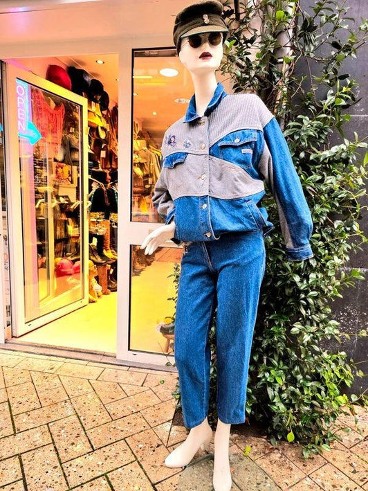 Vintage 1980's ( 2 Piece ) Together Denim Trouser Set - Yatva