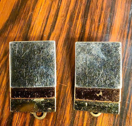 Vintage 1980s Art Deco style Clip On Earrings - Yatva