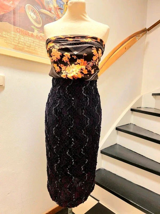 Vintage 1980´s Cathy Hardwick Sequins Fitted Skirt. - Yatva
